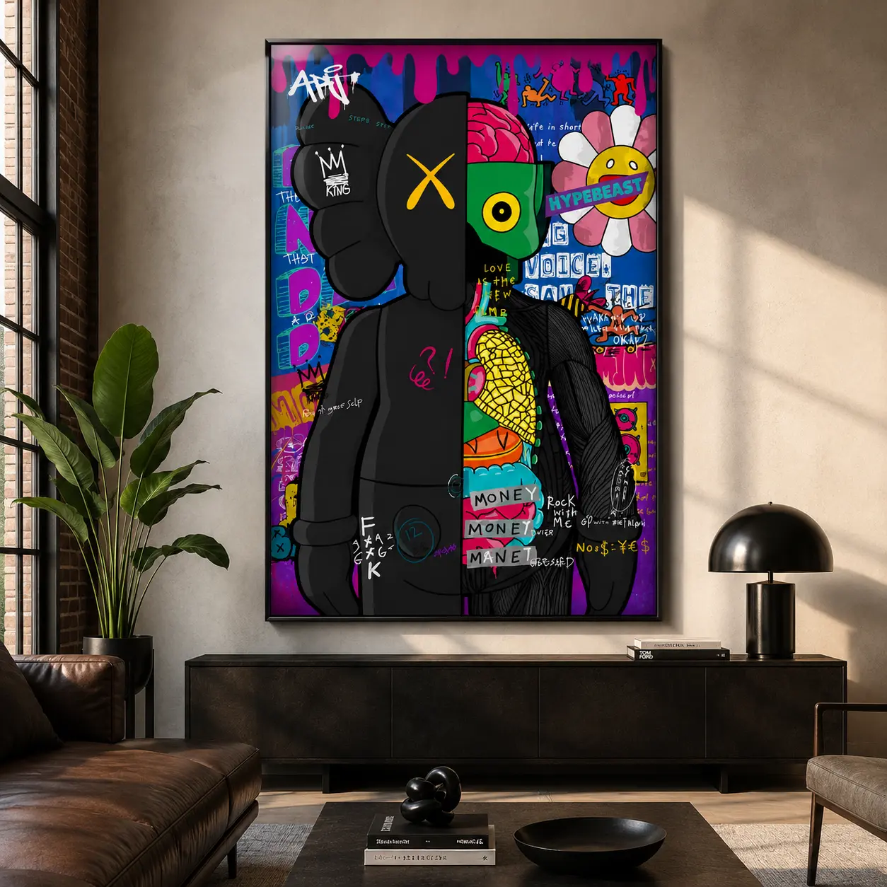 Hypebeast Graffiti Art Print - Creative Design Graphic Print, Minimalist House Decor, Room Decor Accessory, Gift for Art Enthusiasts (Suitable for Bedroom Spaces), Creative Design Print