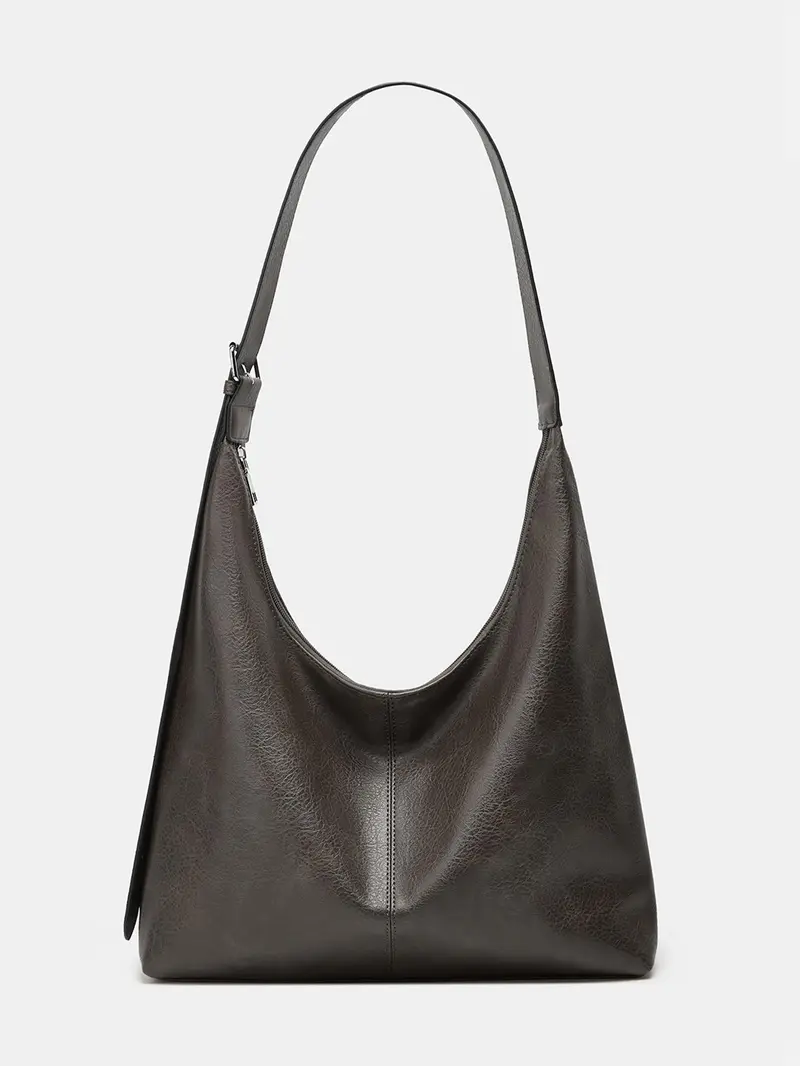 Women's Solid Color PU Leather Shoulder Bag, Simple Large-Capacity Crossbody Bag, Trendy High-quality Daily Commuting Bag, Girl Fashionable Shopping Bag, Fashion Crossbody Bags #GLOBAL PICKS