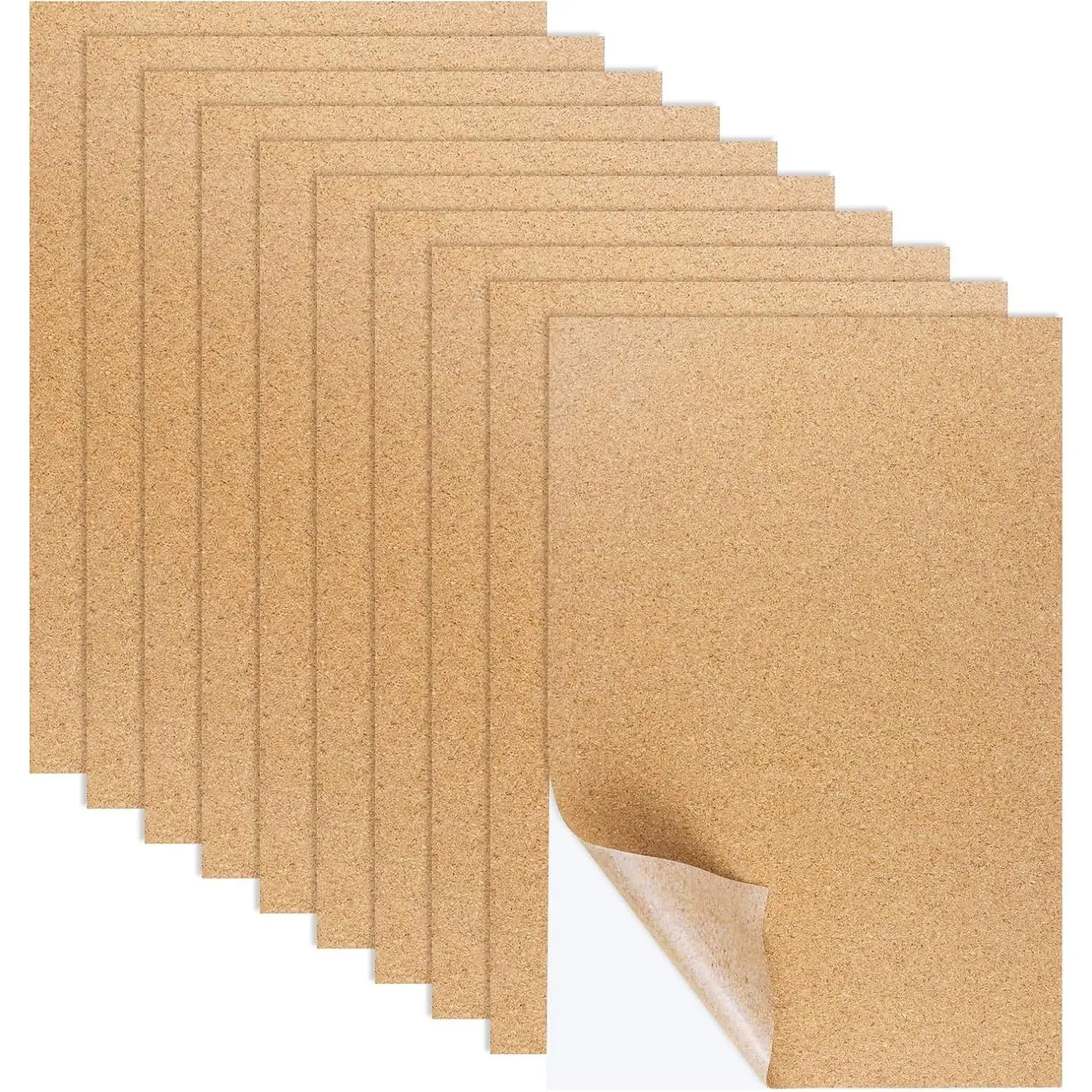 10 PCS Self-Adhesive Cork Sheets, 0.03 Inches Thick Small Board Roll Tiles Fabric Corks for Coasters, Wall, Wedding Party, DIY Crafts Decorations (11.69×8.26 Inches) (11.8x8.26 in)