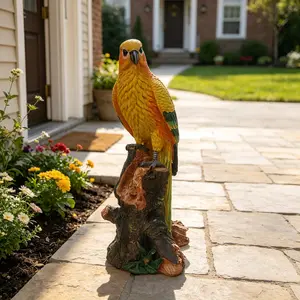 Beautiful Resin Parrot Statue, Realistic Bird Decorative Ornament, Suitable for Home and Garden, Elegant Wildlife Sculpture