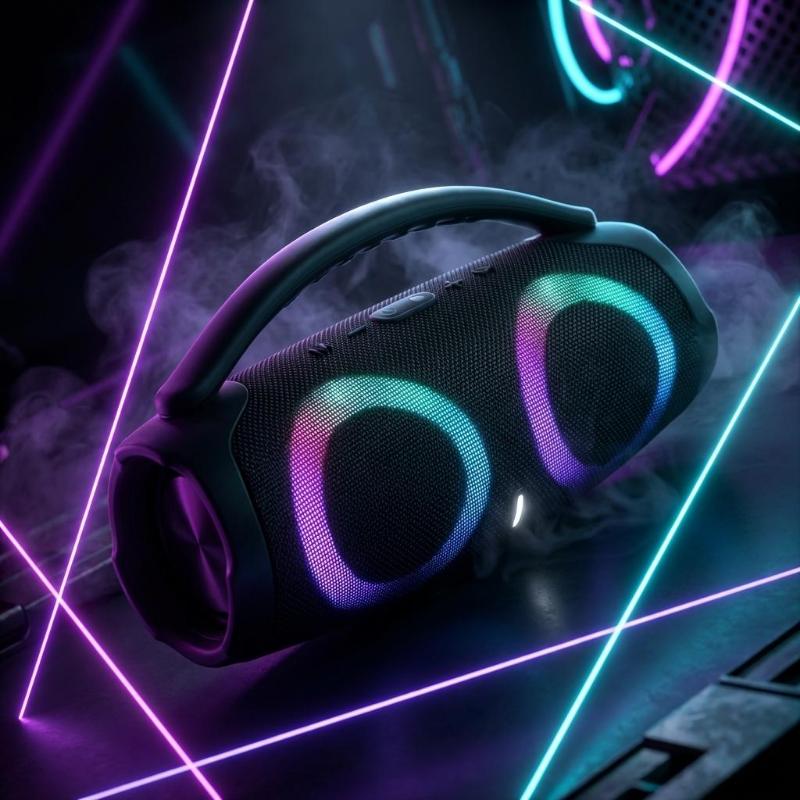 100W high power bluetooth speaker portable RGB colorful light waterproof wireless subwoofer 360 stereo surround TWS FM boombox.