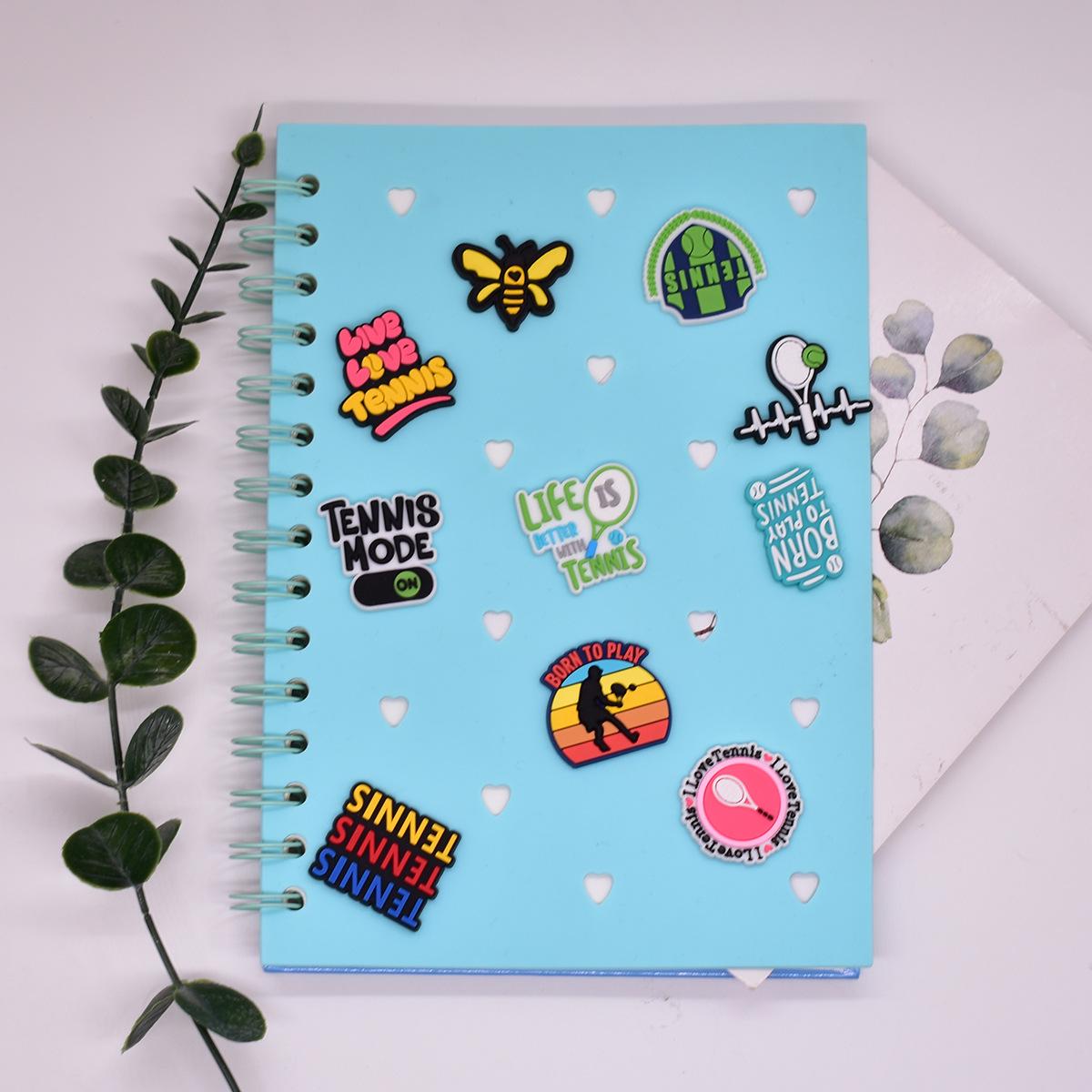 New tennis sports trend DIY accessories, PVC soft adhesive patches for phone cases, hair accessories, and flat decorations
