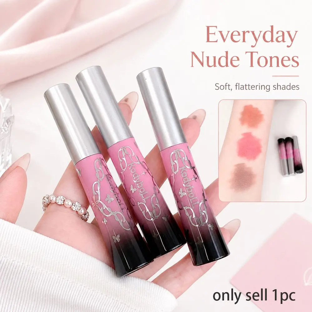 Kodyboll Sculpting Lip Gloss, Matte Soft Mist Low Saturation Nude Color, Skin Brightening, Affordable Student Lipstick, Daily Wear Makeup