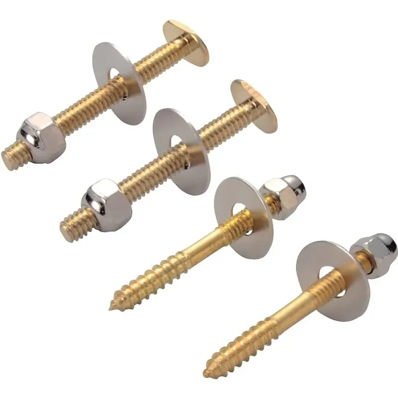 Toilet Floor Bolt and Screw Kit - Securely Fasten Toilet Bowl to Floor - Complete Install Kit to Attach to Flange - , Screws, Nuts, Washers