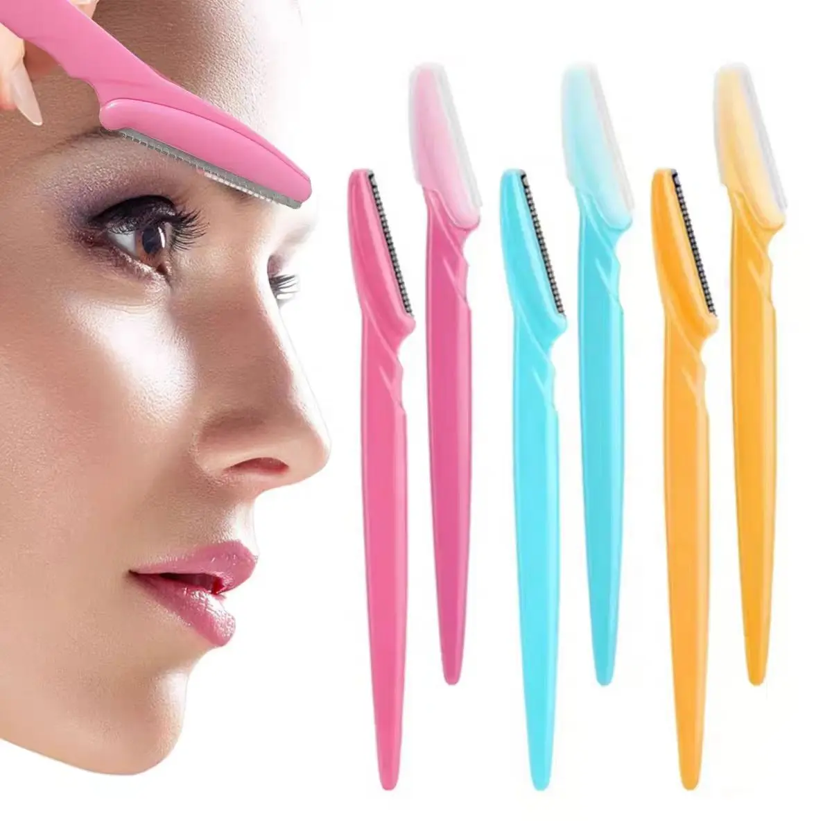 Safety Guard Eyebrow Razors, Precision Face Shavers, Beauty Tool, Disposable Facial Razors for Eyebrow Shaping, Stainless Steel Material