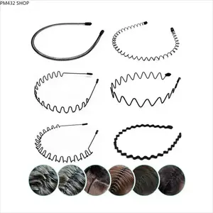 6 Pcs Solid Color Wavy Zig Zag Headbands, Unisex Non-slip Elastic Sports Hair Bands, Minimalist Styling Accessories for Daily Wear and Workout