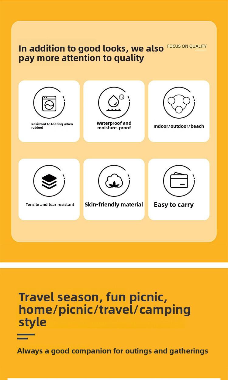 Outdoor picnic mat is waterproof and moisture-proof