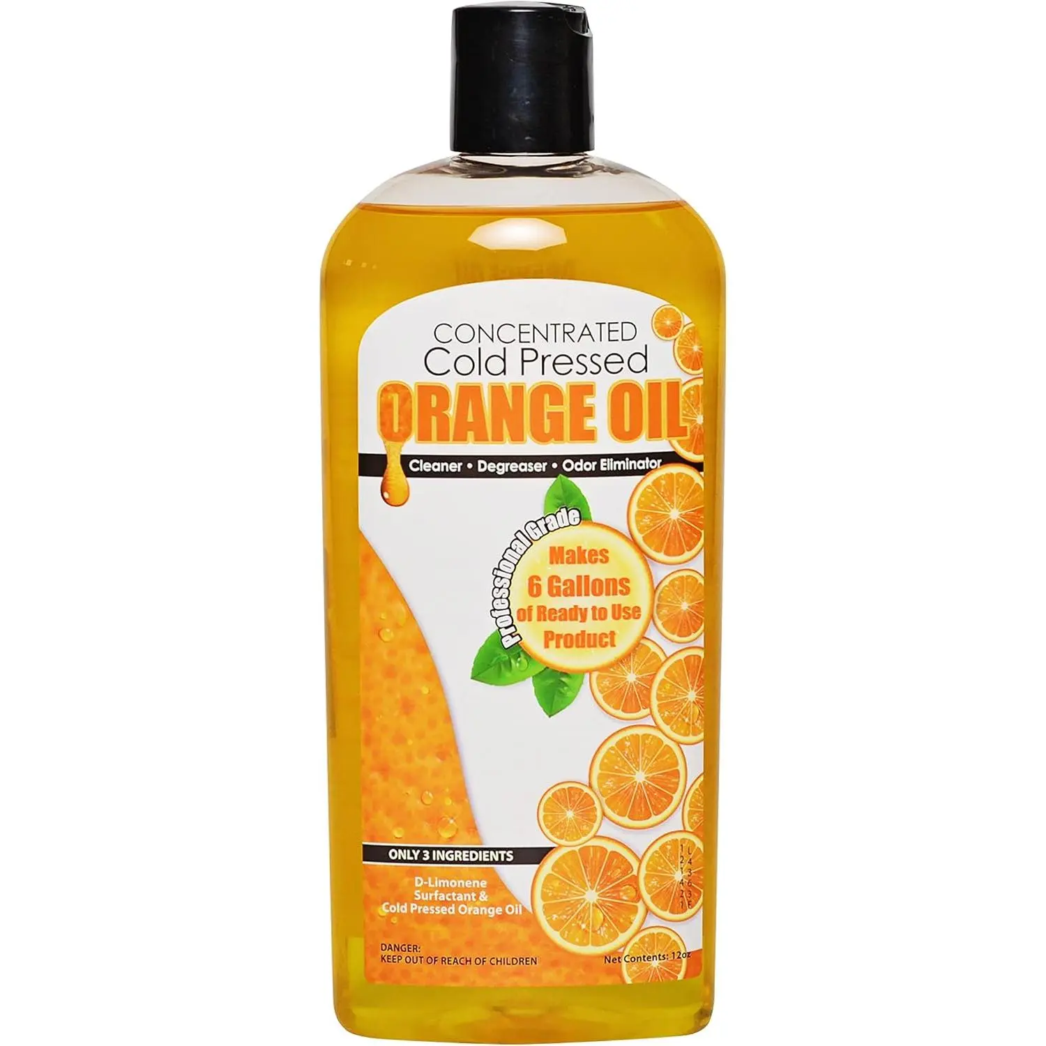 Cold Pressed Orange Oil Concentrate | 8-ounce Professional Grade -Purpose Citrus Cleaner, Degreaser &  Odor  Blend | Dilutes to 4 Gallons of Finished Product |  and Outdoor Use