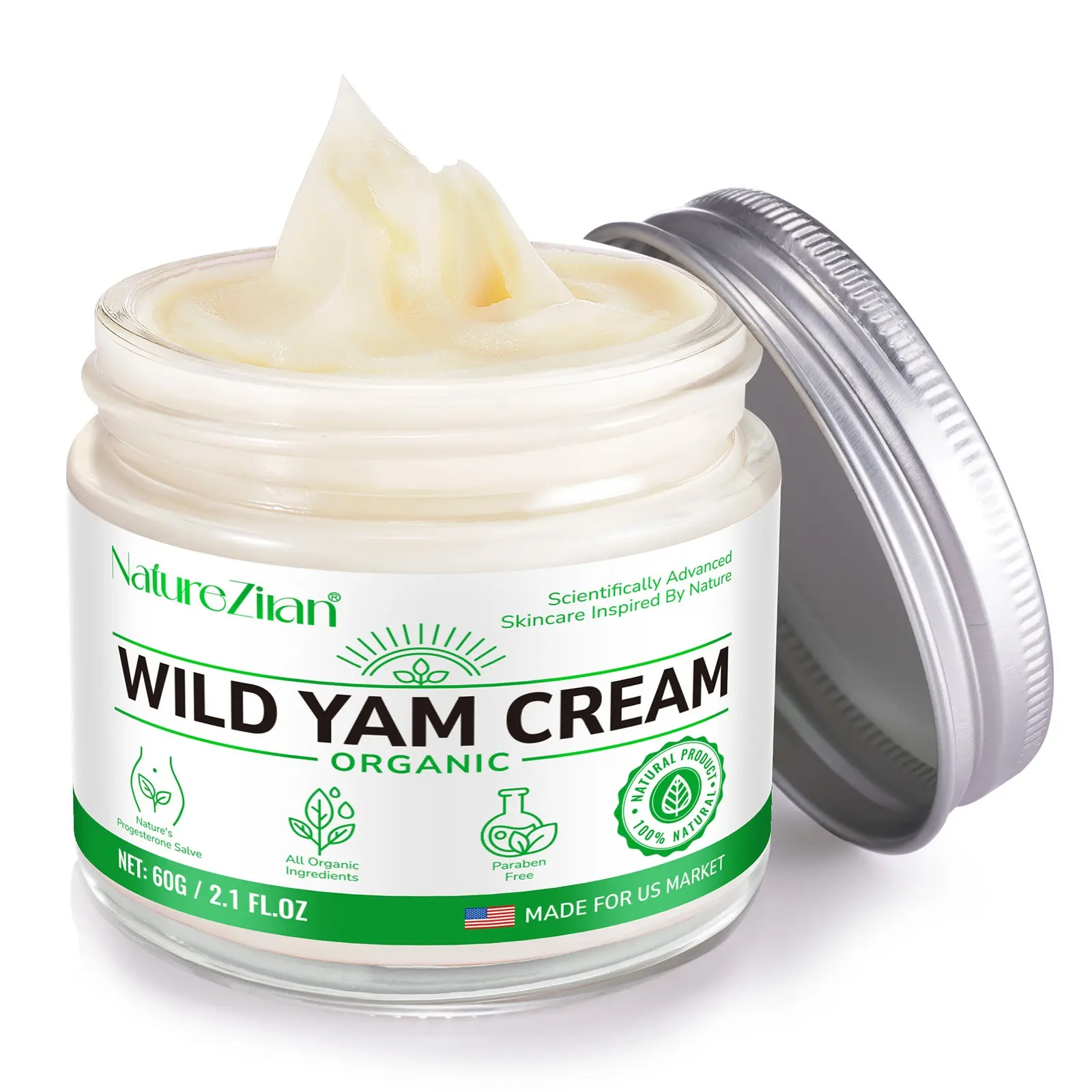 Concentrated Wild Yam Cream, Wild Yam Cream, Organic Wild Yam Moisturizing Face Cream for Women, Natural Face Cream for Men and Women, Deep Moisturizing, Travel Essentials, Skincare Products, Hydrating Face Cream