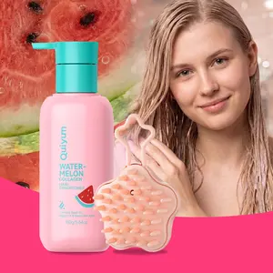 QUIYUM 5.64oz Watermelon Hair Conditioner, Nourishing Collagen Cream with Camellia Seed Oil & Shea Butter, Non-Greasy Anti-Frizz Smoothing Formula for All Hair Types, Refreshing Fruit Scent