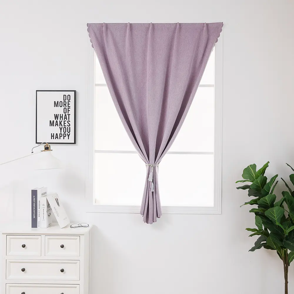 Modern Room Darkening Curtains - Soft Fabric Drapes with Tie Back, Multi-Size Indoor Use Window Treatment for Bedroom/Living Room