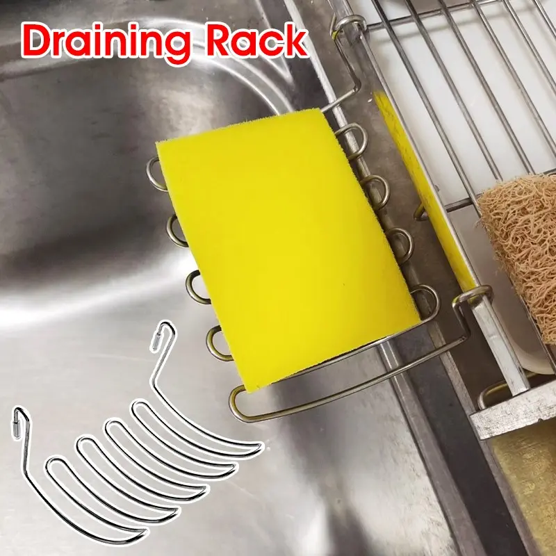 Stainless Steel Drainage Rack, Expandable Wall-Mounted Organizer, No Drilling, Rust-Resistant, Kitchen Sink Accessories