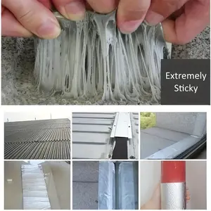 Butyl sealant tape for leak repair - plastic sealant tape for metal roof and gutter leak repair, high and low temperature resistant