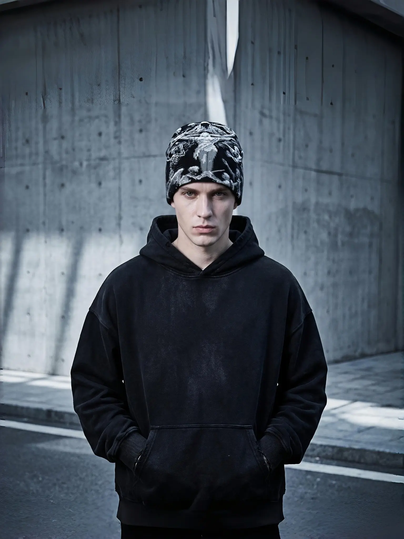 Gothic Goddess Skull Knit Beanie, High Elastic Loose Fit, Unisex Streetwear Hat, Warm Knitted Cap for Men and Women, Unique Design
