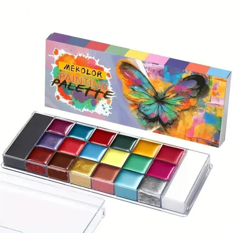 20 Color Oil-Based High Pigment Face Paint Set, Face Paint Palette, Ideal for Body Art, Stage Makeup, Halloween and Christmas Cosmetics, Versatile and Vibrant, Full Body Makeup