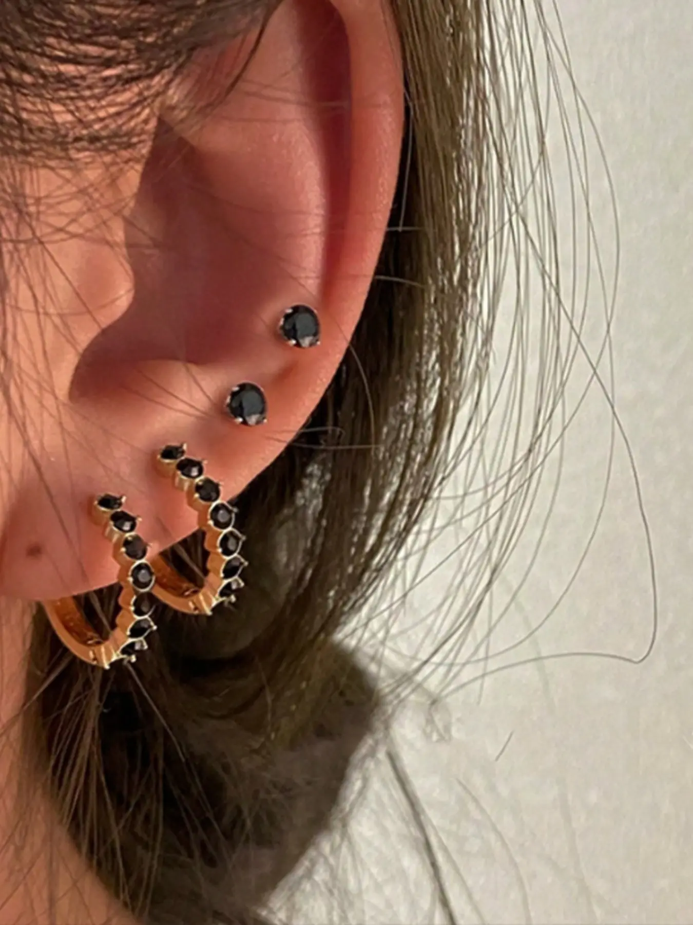4 Pcs Simple Small Hoop Earrings for Women, Zircon Studs, Stud Earrings Set, Daily Wear Jewelry, Elegant Office Accessories