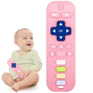 Silicone Remote Teethers Baby Teething Toys, TV Remote Teether  3-6-12-18 Months Babies Infant Toddlers Baby Teething Relief Chew Toys BPA Free