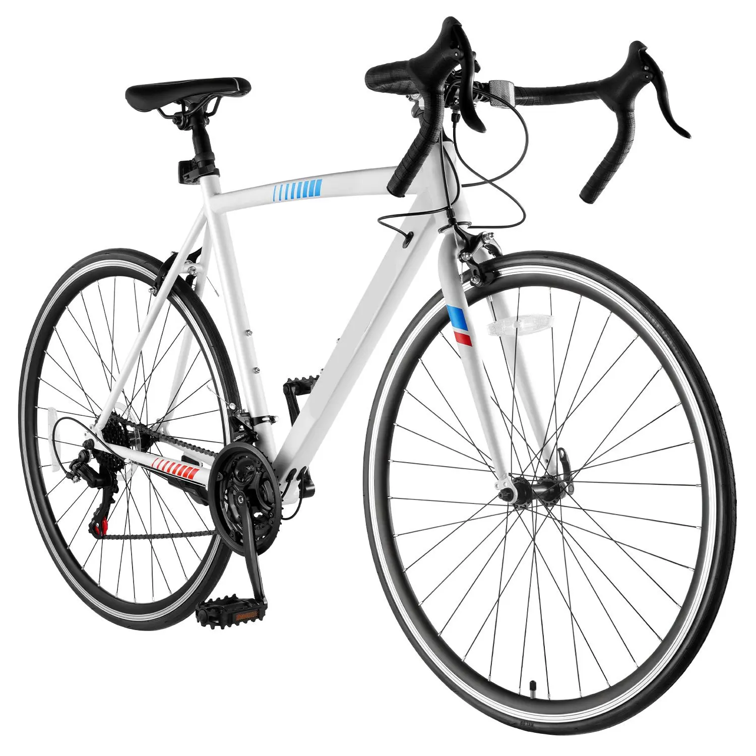 Road Bike, 700C Wheels Racing Bike, SHIMANO 21 Speeds Drivetrain City Commuter Road Bicycle, Urban Adult Sport Bicycle with Carbon Steel Frame, Drop Bar, Caliper Brake, for Men and Women