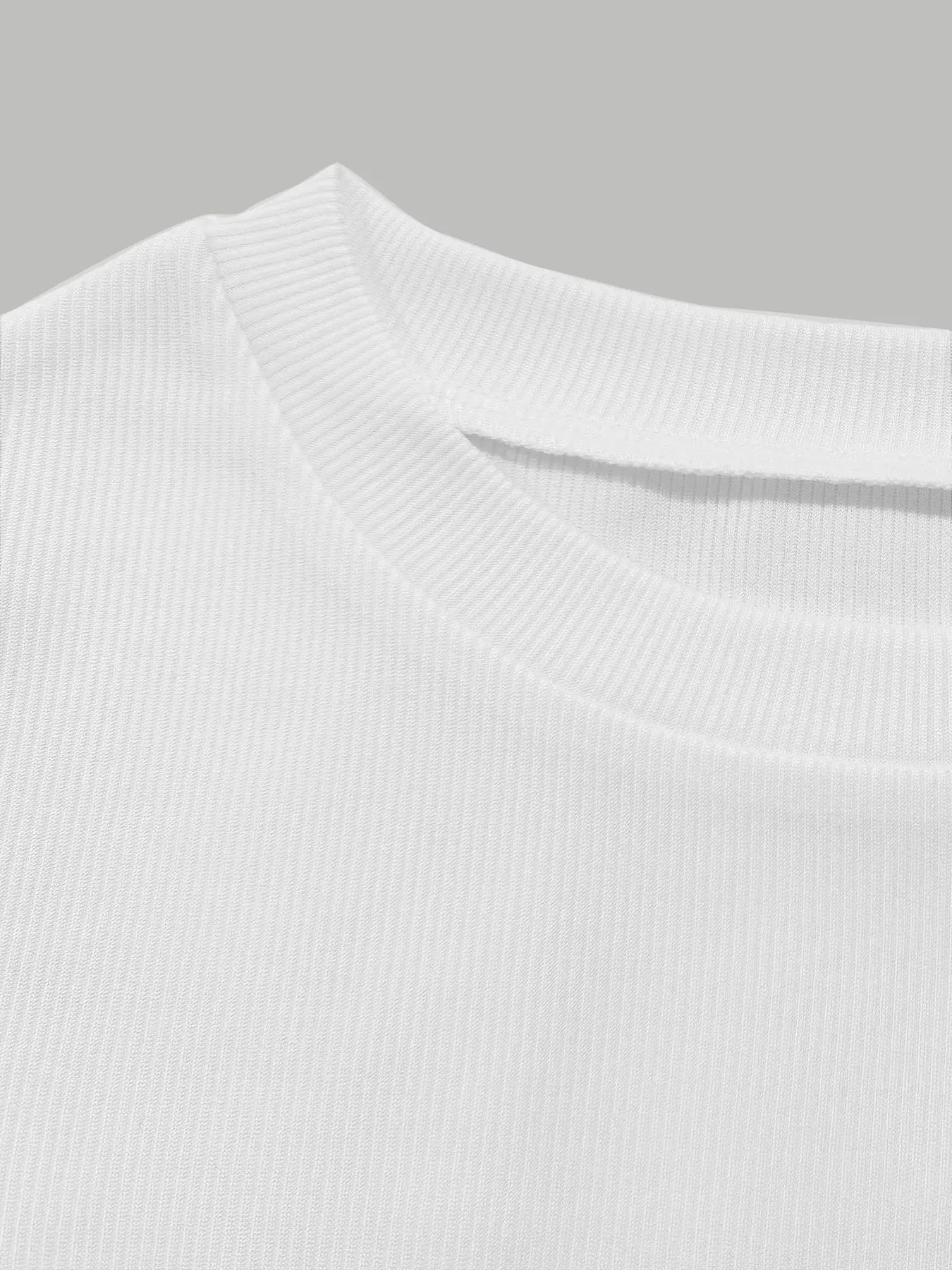 Women's Solid Ruched Ribbed Tee Top & Pocket Cargo Pants Two-piece Set, Street Fashion Casual Short Sleeve T-shirt & Elastic Waist Trousers for Daily Wear, Ladies Two-piece Outfits for All Seasons Womenswear