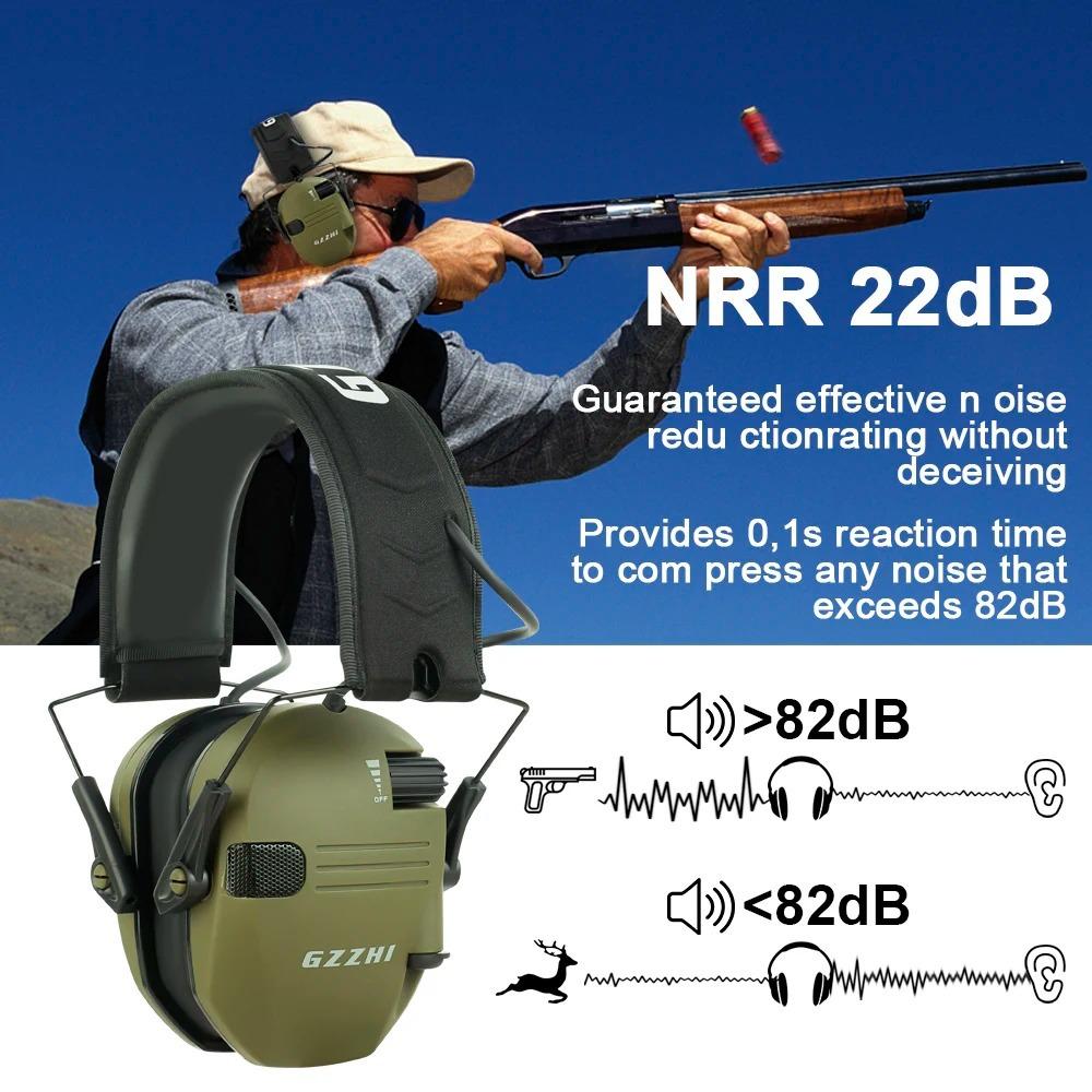 Professional noise-reducing shooting CS tactical earmuffs, outdoor sound-isolating earmuffs, head-mounted tactical noise-reducing and sound-enhancing ear protection, suitable for competitions, hunting, and specialized electronic noise-reducing earmuffs