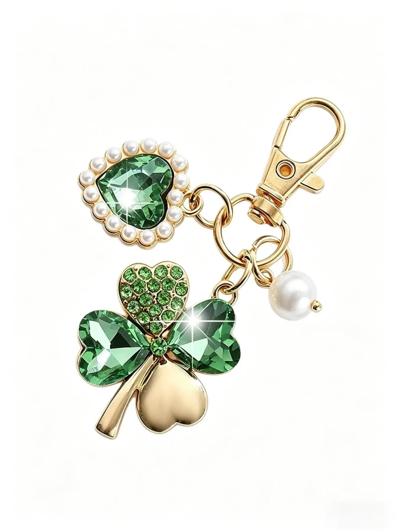 Korean Style Four-Leaf Clover Keychain, Minimal Unique Car Key Pendant, Trendy Bag Charm for Women, Sweet Holiday Gift Accessory