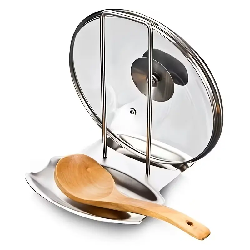 Stainless Steel Stove Pot Lid Rack - Detachable Organizer, Durable Multifunctional Kitchen Spatula & Spoon Holder, Home Storage Accessory, Organiser, 0 - 5 Kg, 100% Brand New