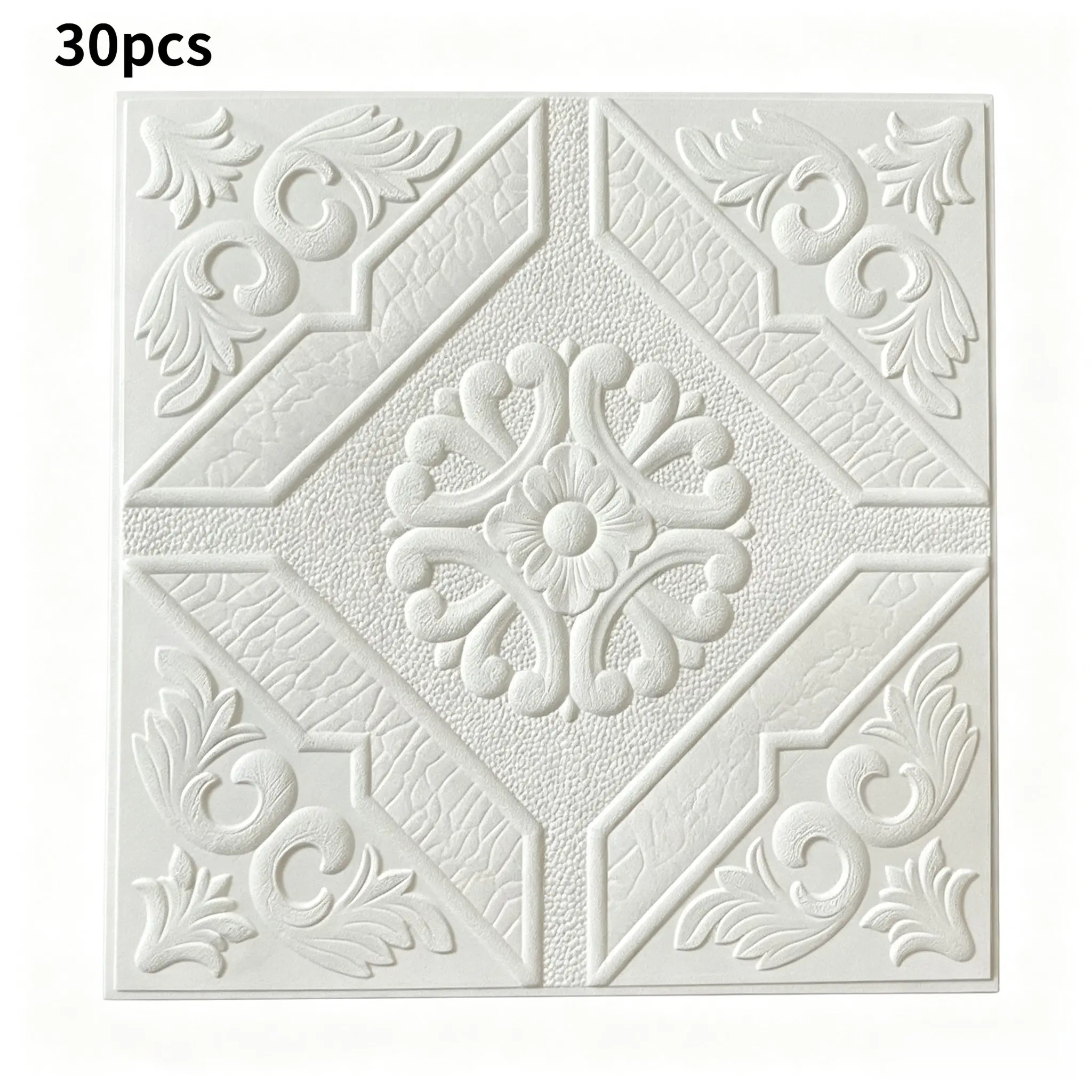 30Pcs Value Pack 35X35cm Ceiling Self-Adhesive Wallpaper, Peel and stick wallpaper, Waterproof & Moisture-Proof, Living Room Bedroom Background Ceiling Scuff Cover, Instant Renewal.