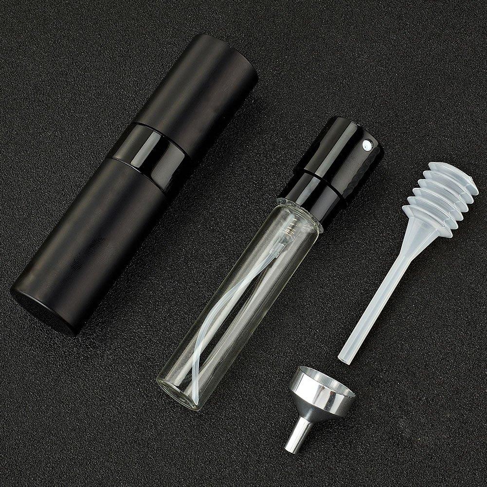 8ML Atomizer Perfume Spray Bottle for Travel, Empty Refillable Cologne Dispenser, Portable Sprayer (Matte Black)
