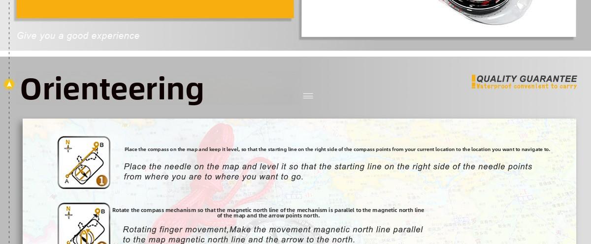 Outdoor compass map ruler student teaching aid compass oriented with magnifying glass scale