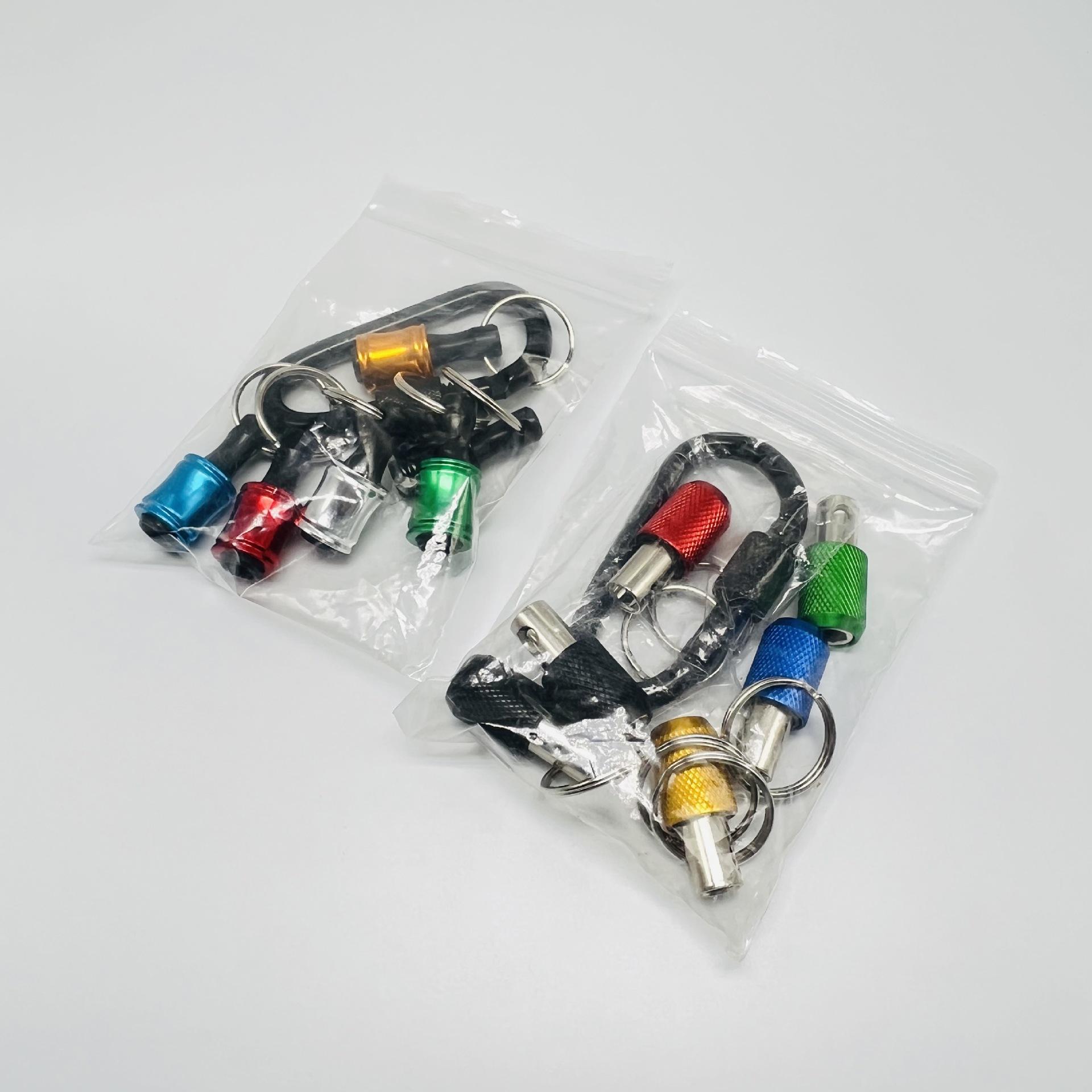 Cross-border 5PC Colorful Keychain Quick-Change Adapter Rod with Carabiner, Hex Shank Bit, Quick-Release Socket Conversion Rod