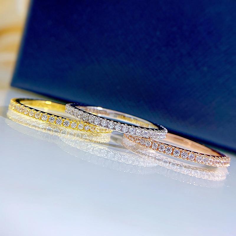 6A Cubic Zirconia S925 Sterling Silver Full Ring 6A Cubic Zirconia Ring fashion jewelry accessory woman girl promise ring-300(50%)