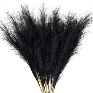 12-Piece Vintage Artificial Decorative Reed Grass Set, Plants, Bohemian Style Vase Filler, Home & Kitchen Decor Ornaments Fabric Reed Stems, Wedding Decoration, Vintage Aesthetic