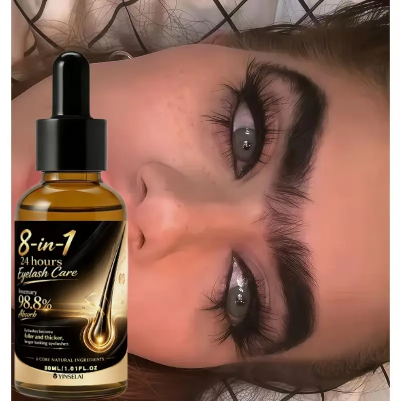 8-in-1 Lash Growth Serum 30ml – 24H Natural Oil Treatment, Thicker & Longer Lashes