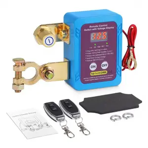 12V Upgraded Wireless Remote Battery Master Switch for Vehicles - Digital Voltage Display, Auto Power Cut-Off, Anti-Leakage Battery Kill Switch