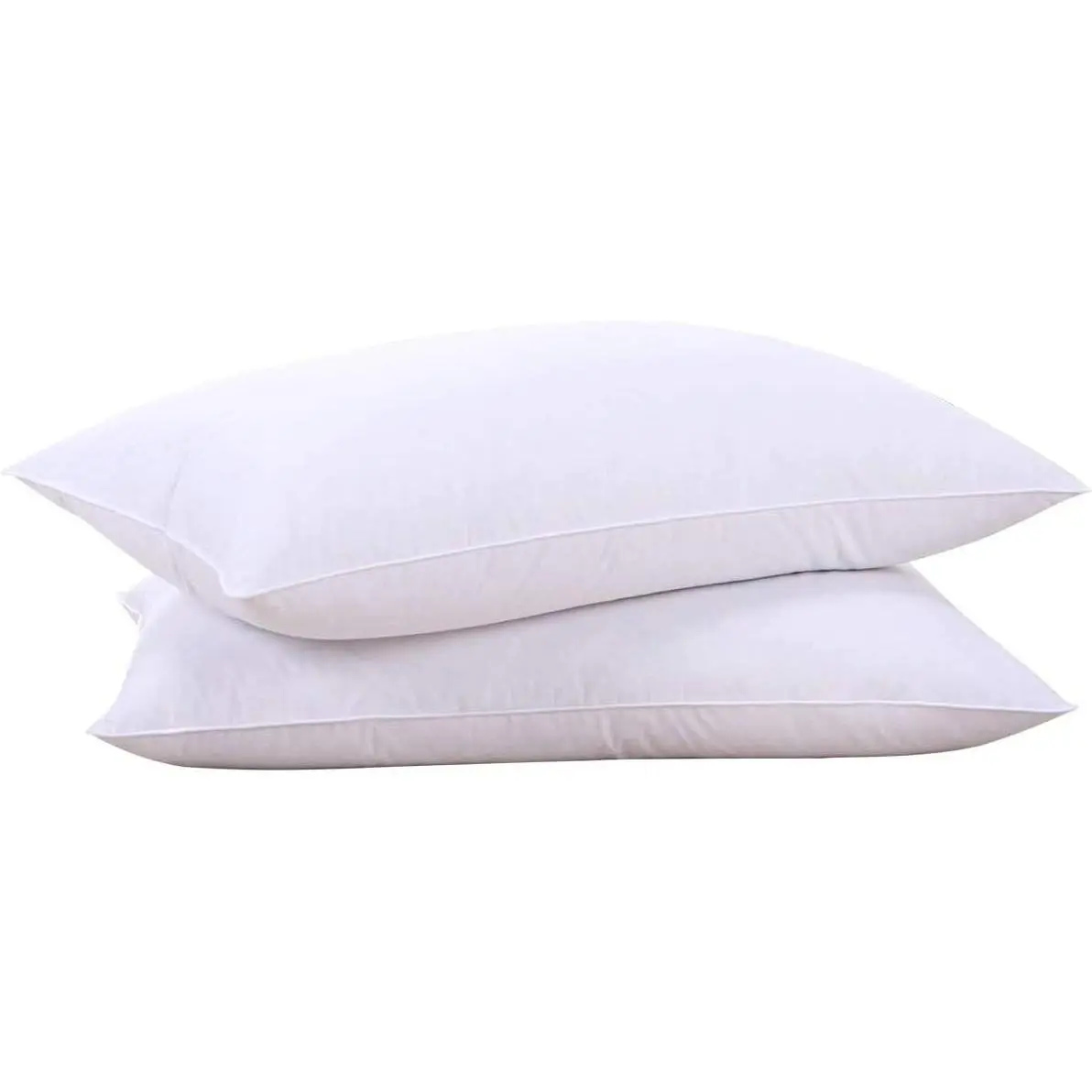 Goose Feathers and Down White Pillows with 100% Soft Cotton Cover, Hotel Collection Bed Sleeping Pillows Set of 2 King Size