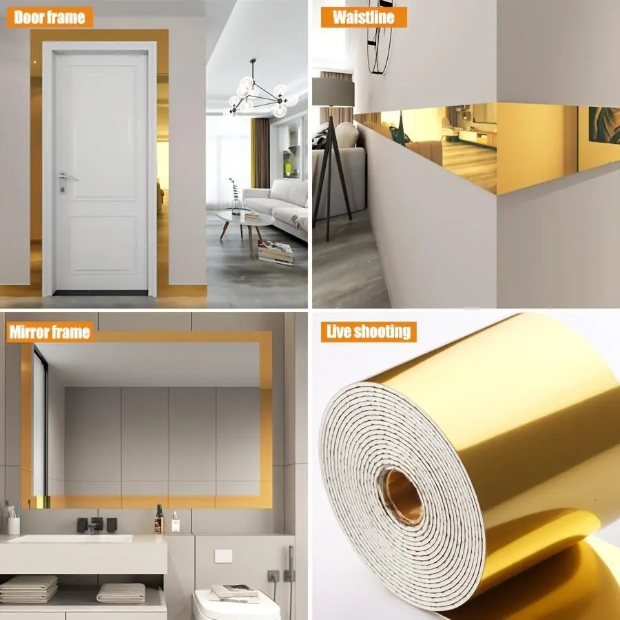 Self-Adhesive Baseboard Wall Sticker, Removable DIY Home Decor, Suitable for Wall and Cabinet Decoration, 1 Roll