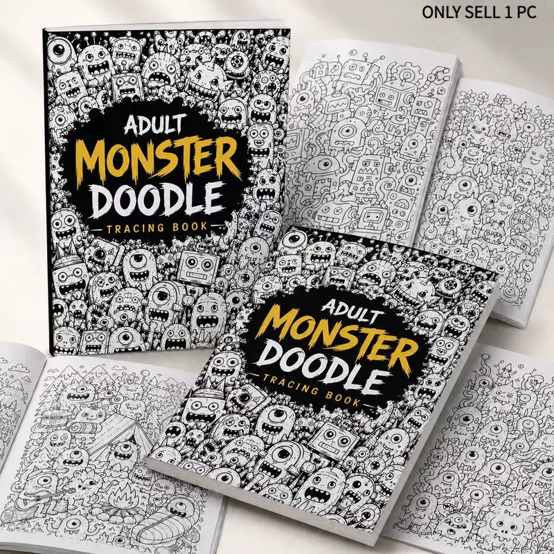Adult & Kids Line Control Doodle Art Workbook - Trace & Draw Practice for Handwriting, Focus & Drawing Skills | Fun Coloring & Sketching Book for Beginners