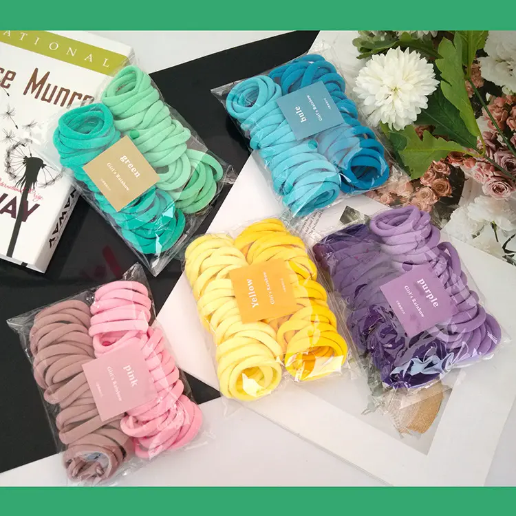 50pcs Solid Casual Hair Ties for Women, Strong Elastic Ponytail Holders Hair Elastics Hair Rubber Bands Hair Rope, Daily Life Everyday Essential,50pcs Seamless High Elasticity Hair Ties| 3-Color Purple, Pink & Blue Gradient Ponytail Holders for Women