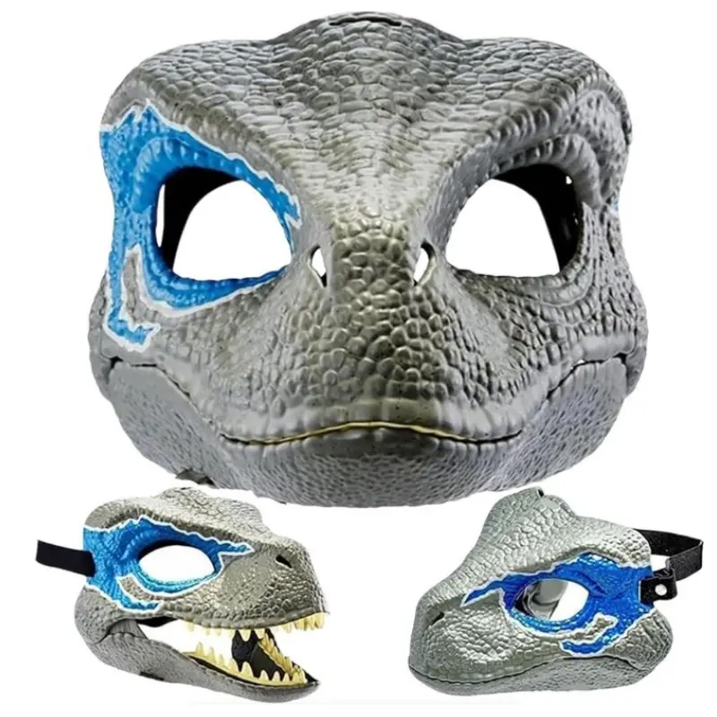 T-Rex Mask with Moving Jaw, Latex Costume Accessory for Halloween and Role-Playing, Perfect for Jurassic Theme Parties