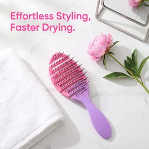 1pc Hollow Out Hair Comb, Easy Detangling and Scalp Massage, Breathable Dry Wet Hair Brush, Elastic Comb for All Hair Types, Suitable for Dry and Wet Hair