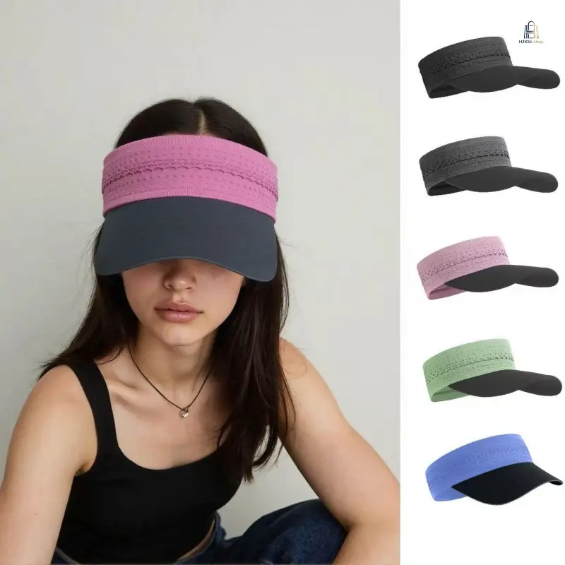 Running Sun Visor Seamless Wide Sports Headband High Stretch Quick Dry Light UV Protection Soft Brim Cap for Marathon Jogging Fitness Outdoor Workout