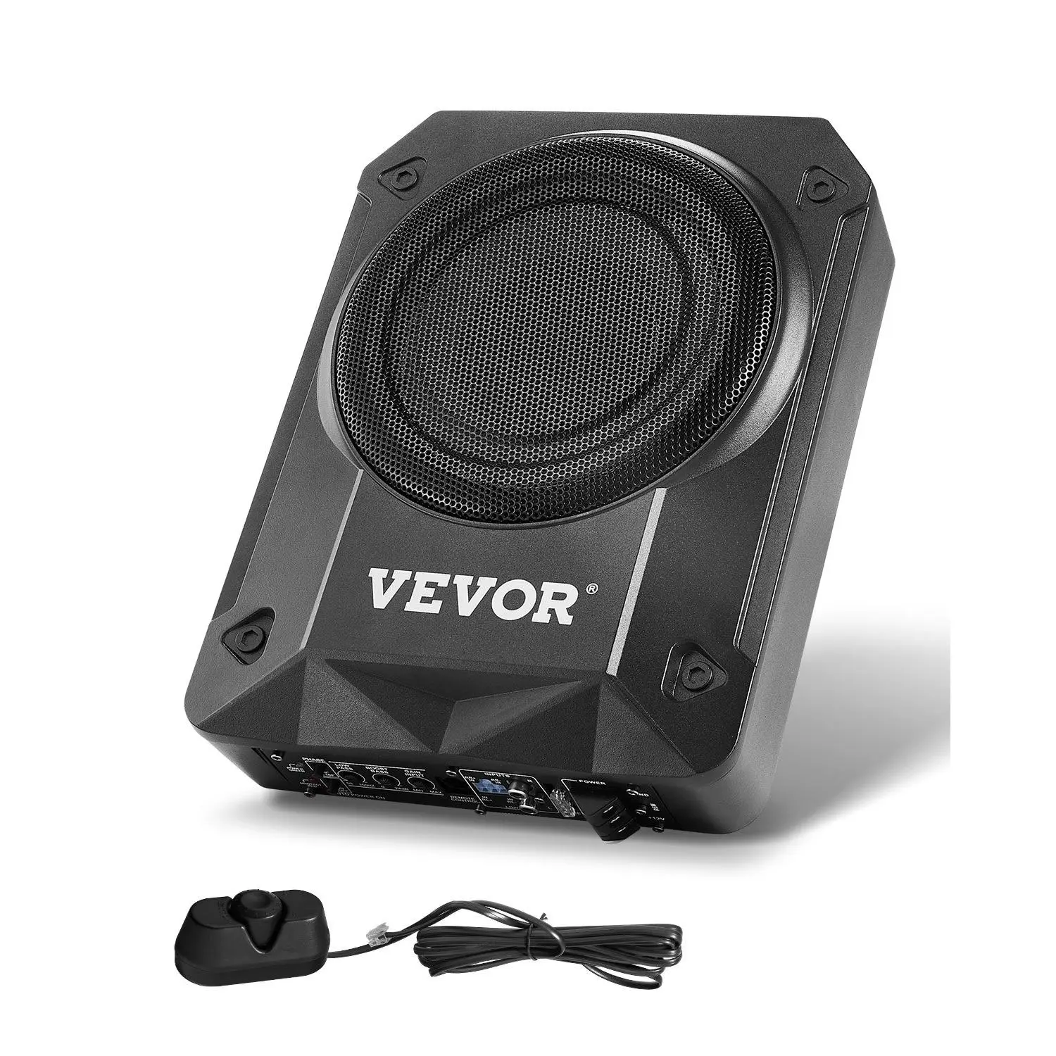 【DealsForYouDays】VEVOR 8" 800W Underseat Car Subwoofer, Slim Powered Car Subwoofers Under the Seat, Low Profile Audio Sub Built-in Amplifier, High/Low Level Input Volume Controller for SUVs, Car, Truck, RV