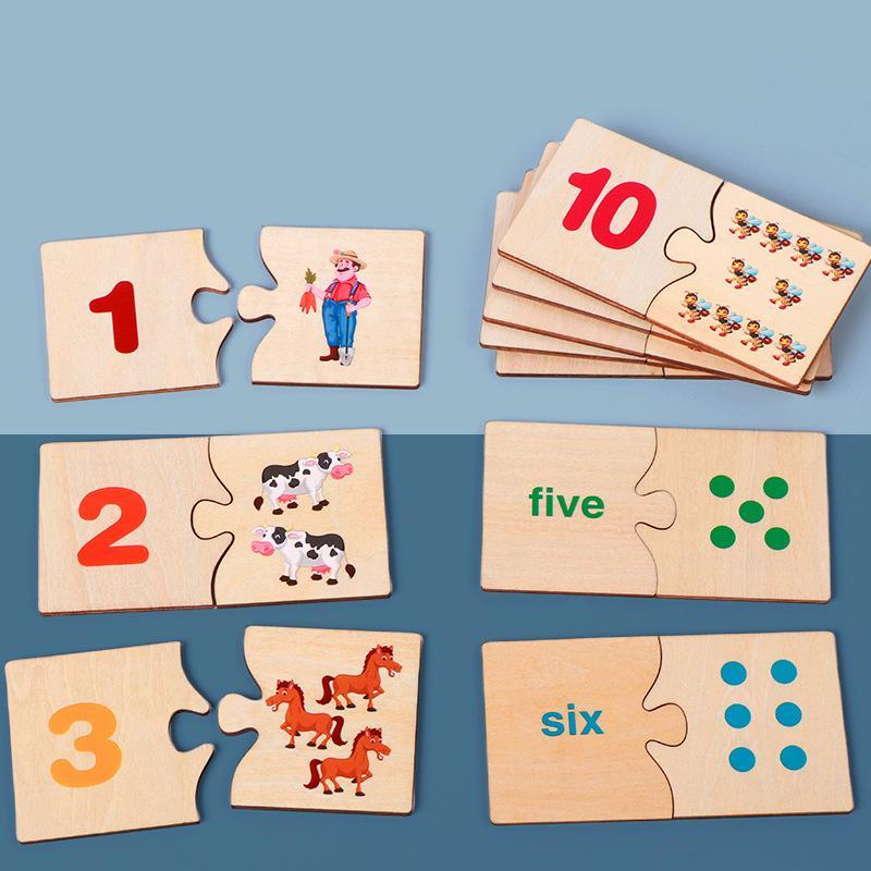 Number Pairing Toy, 1 Set Wooden Number Matching Game Toy for Boy ...