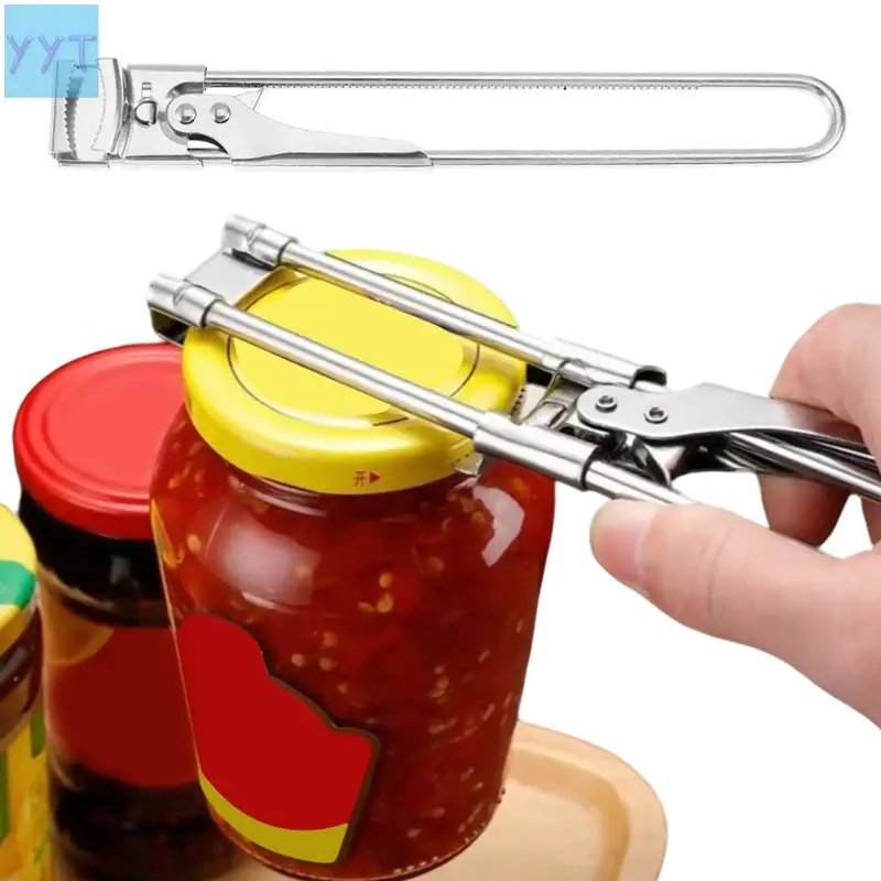 YYT1 Jar Opener Weak Hands, Multifunctional Adjustable Opener, Stainless Steel Jar Lid Opener Bottle Opener Tool Seniors with Arthritis, Jar Gripper