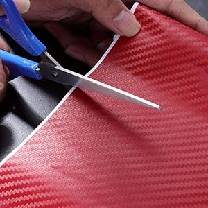 THE WELL KEPT 3D Carbon Fiber Vinyl Car DIY Wrap Sheet Roll Film Sticker Decal - Red Color 127X30cm 50"X11.8" (Red)