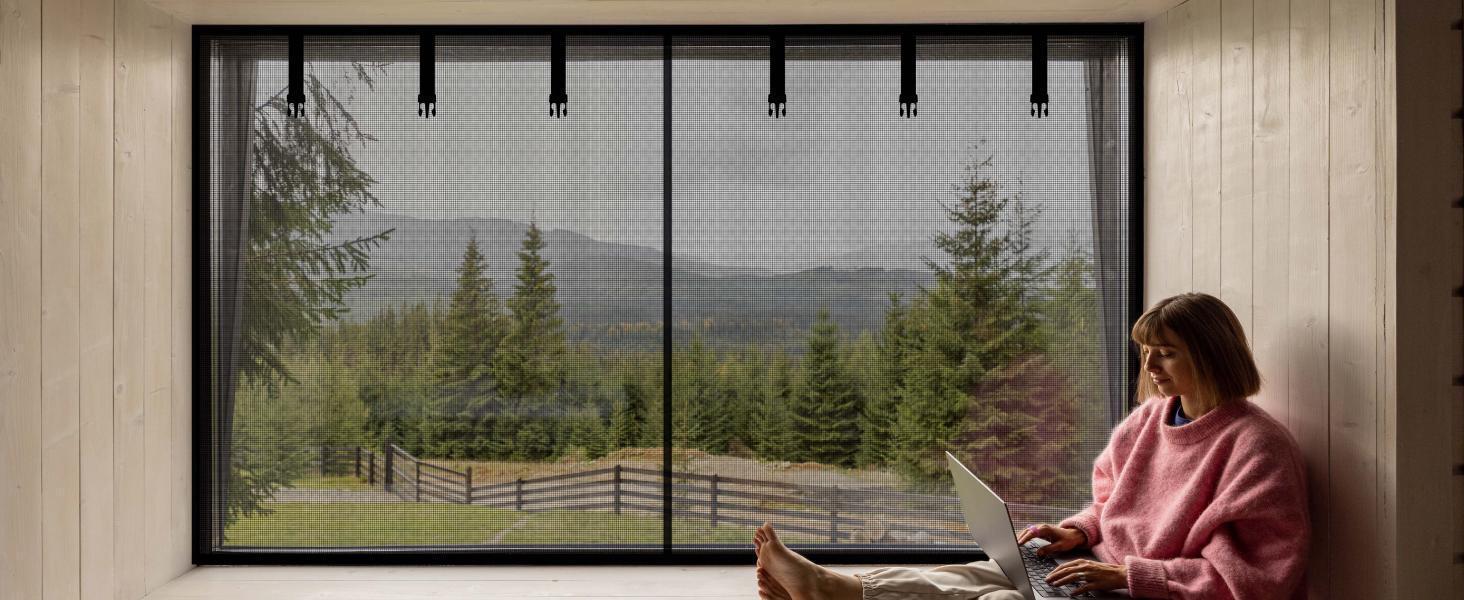 Garage Screen Door - Magnetic Closure, Reinforced Fiberglass Mesh, Heavy Duty Weighted Bottom, Hands-Free Operation, Easy Assembly & Pass-Through garagescreendoor