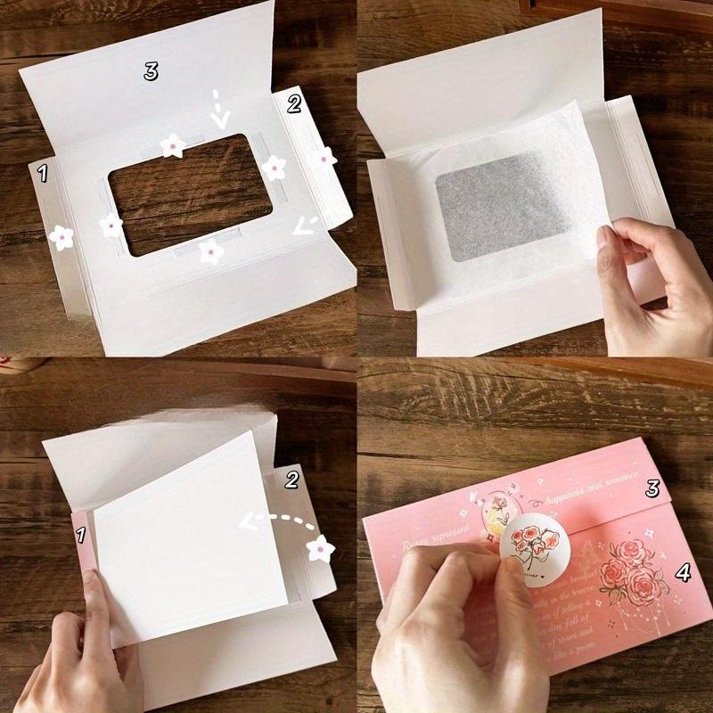 [Burning Greeting Card] DIY Burning Greeting Card | Flowers Commemorative Blessing Burning Envelope Set with Handmade Birthday High-Value Thin Card Material Pack