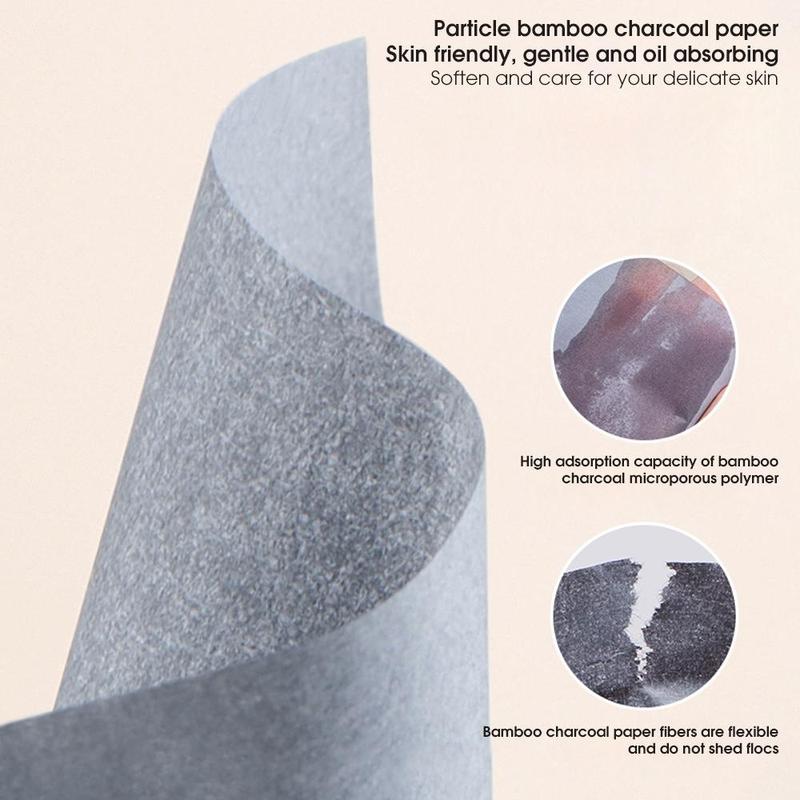 Portable Oil-absorbing Paper, 100pcs/box Compact Facial Oil-absorbing Pads with Mirror, Facial Oil-absorbing Pads, Skincare Supplies, Birthday Gifts, Christmas Gift