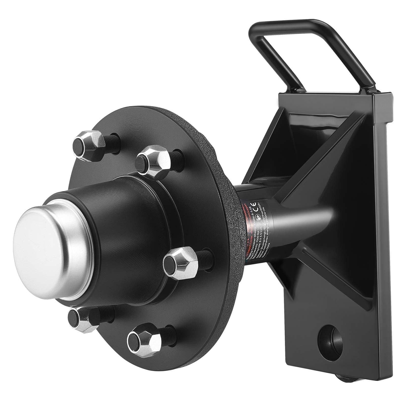 VEVOR Shipping Container Wheels 6-Lug Wheels Kit, Heavy Duty Shipping Container Axle with Ratchet Tie Down-Moves 20 ft - 40 ft, Secure Transport for Dock, Warehouse, Construction Site, Black