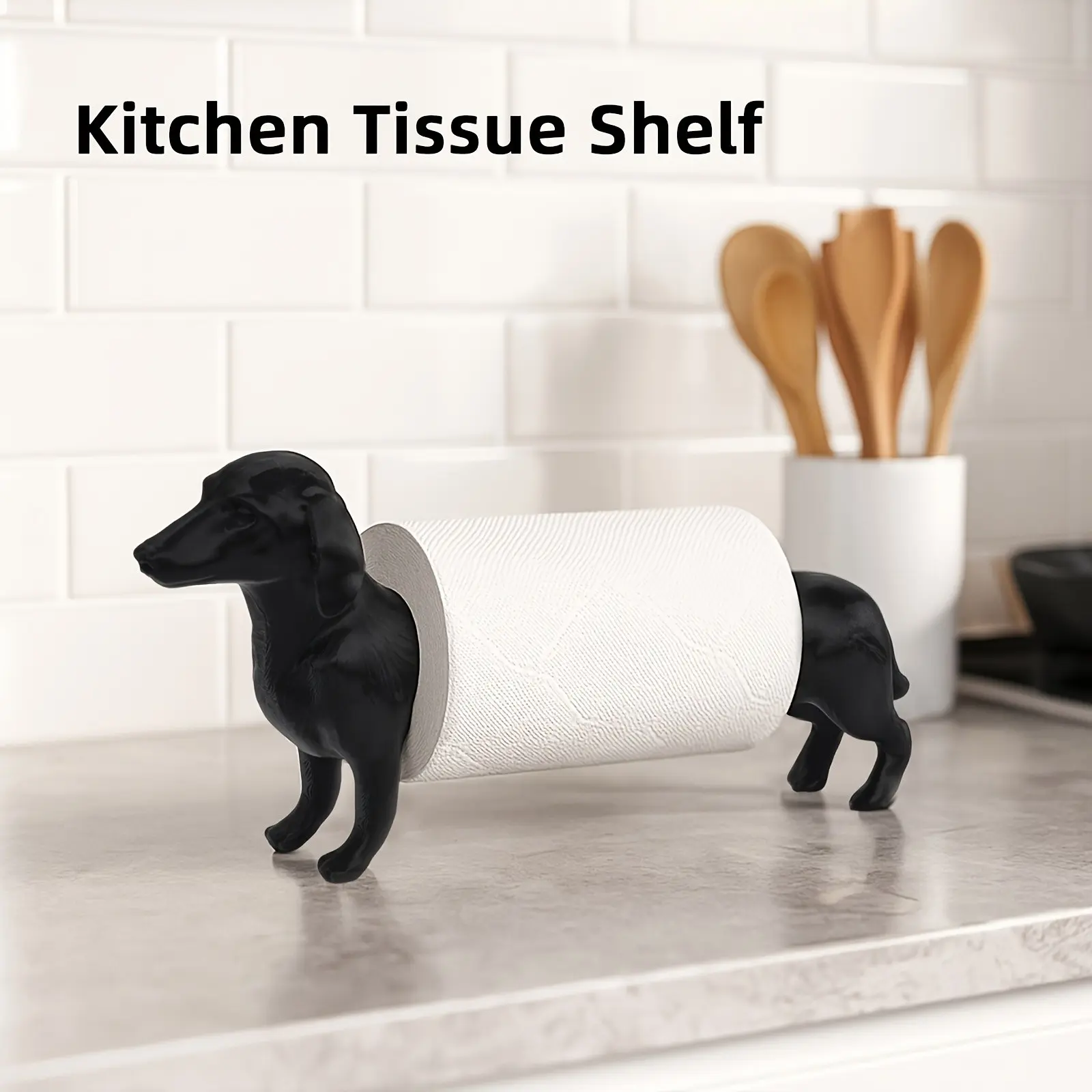 Humorous Dachshund Theme Toilet Paper Holder, Toilet Tissue Holder, Independent Roll Holder, Cute Dog Design, Durable Plastic, Suitable for Kitchen Towels, Toilet Paper Organizer
